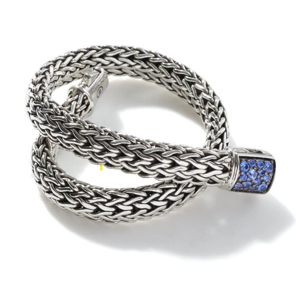 John Hardy Women's Classic Chain  6.5mm Icon Bracelet Sapphire Blue Gemstones - Picture 2 of 15